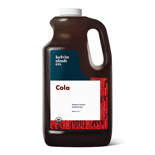 Isolated image of a bottle of Kelvin Slush Co. Cola Mix