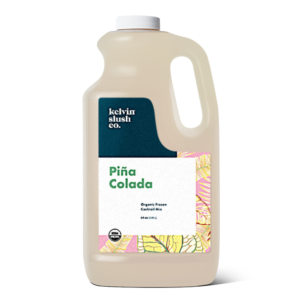 Isolated image of a bottle of Kelvin Slush Co. Piña Colada Mix